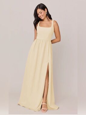 Revelry Whitney Crepe Dress - Pale Yellow